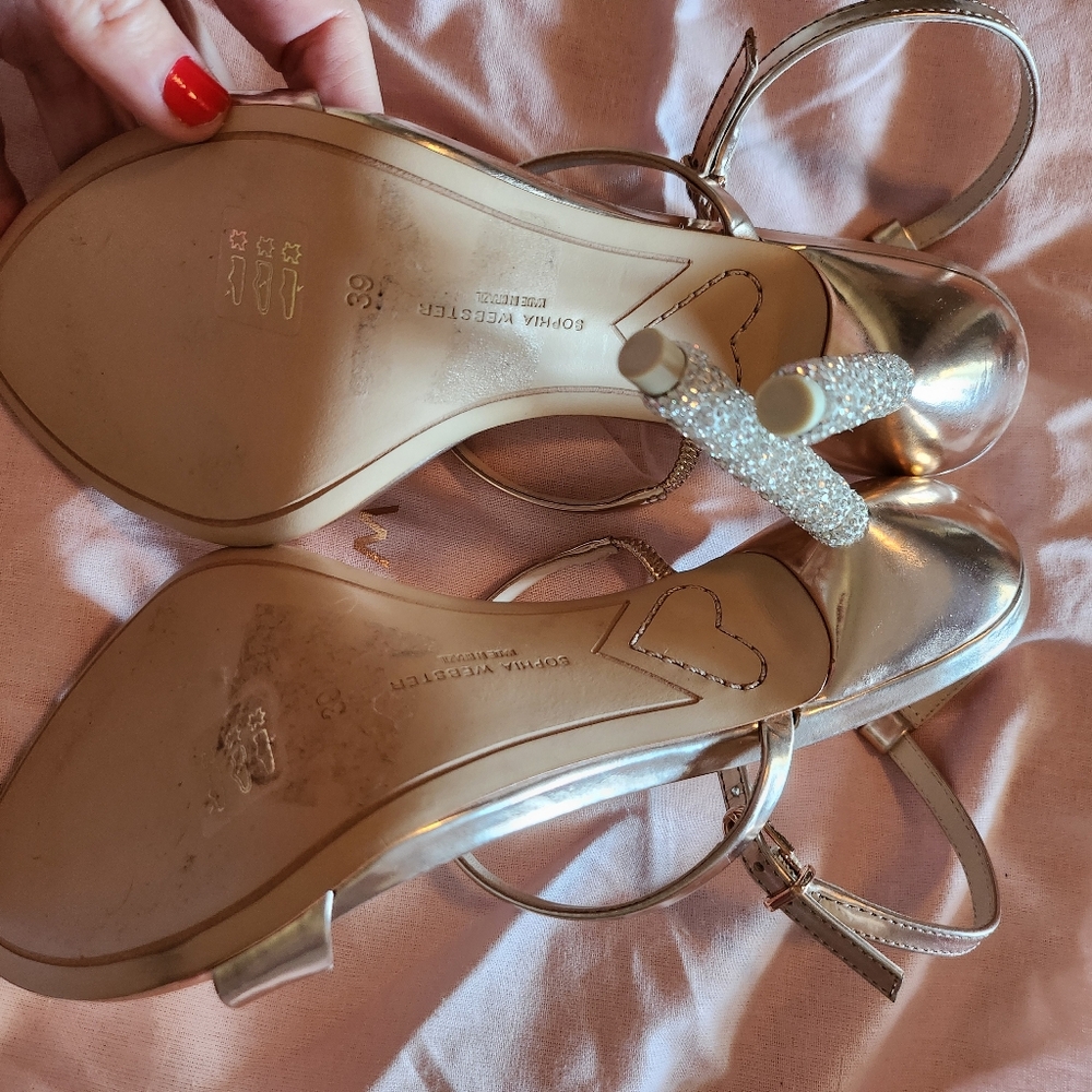 Sophia Webster Rosalind Crystal Sandals Rose Gold - Picture 10 of 11